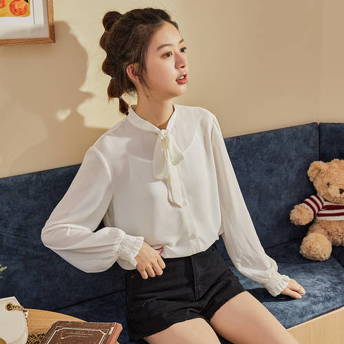 TONLION  가을 새로운 길이 소매 셔츠 여성용 출퇴근용 ol 짧은 쇼트 슬림한타입 한국판 유니크 스타일리쉬한 디자인 XIAOZHONG 개성화 올매치 상의