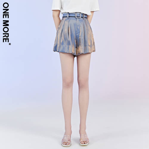 【2 개  】ONE MORE 신제품 신상 루즈핏 반바지 숏팬츠 여성 하이웨이스트 슬림핏 와이드 팬츠 그라디언트 슬림한타입 캐주얼 。