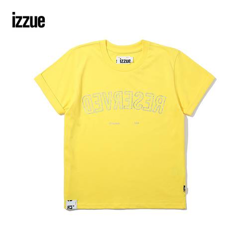 izzue 여성복 반팔 티셔츠 T셔츠  봄 여름 캐주얼 유행 알파벳 커프 소맷부리 커프스 1121S0E
