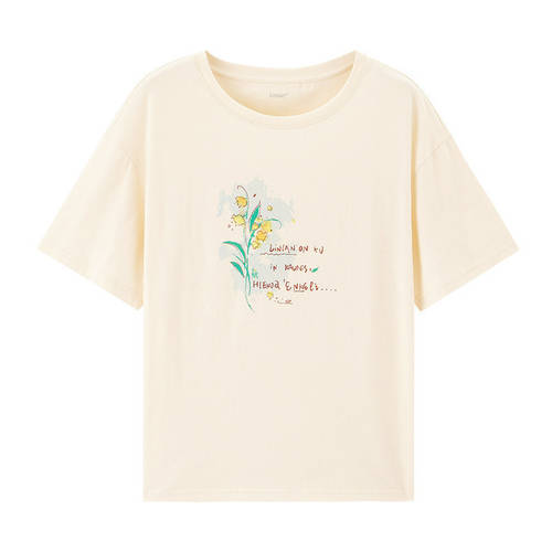 INMAN t 셔츠 여성용 루즈핏 반팔  년 신상 여름 창작 아트 라운드 넥 순면 프린팅 올매치 티셔츠 블라우스 내의 패션 트랜드