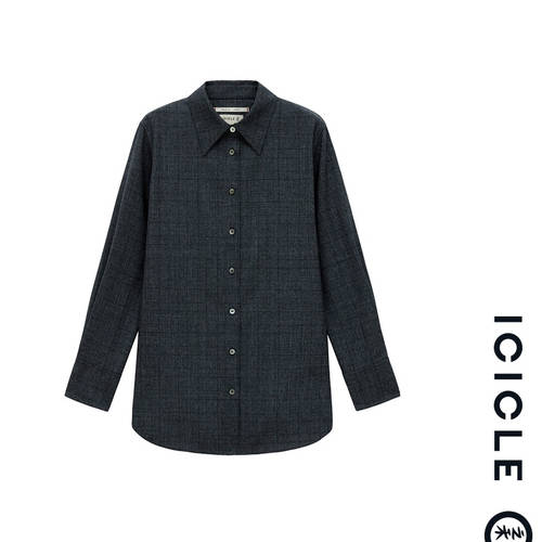 【 광군제 예약 판매 】【 세탁하기 쉬운 】ICICLE ICICLE 여성복 20 신제품 신상 기계 세탁 가능 플리스 소재 체크무늬 셔츠
