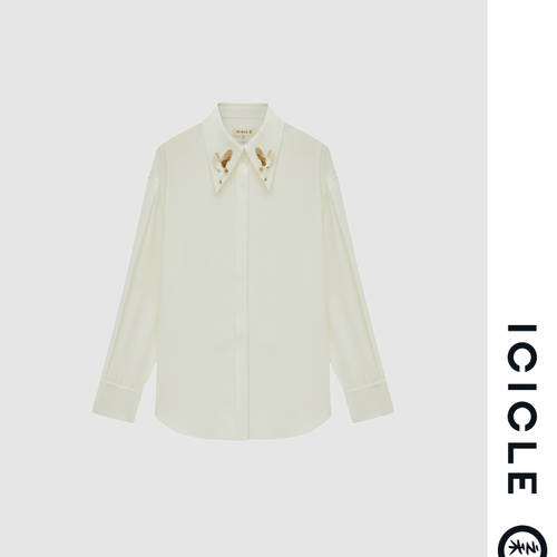 【 광군제 예약 판매 】【 쑤저우 자수 】ICICLE ICICLE 여성복 20 가을 겨울 신제품 신상 무거운 브이넥 셔츠