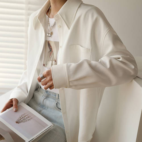  년 신상 한국판 화이트 셔츠 여성용 유니크 스타일리쉬한 디자인 XIAOZHONG 개성화 여성용 화이트 셔츠 위에 걸쳐 입는 상의 C382
