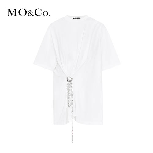 MOCO 가을 신제품 유니크 스타일리쉬한 디자인 분리가능 큐빅 체인 티셔츠 T셔츠 MBO3TEE006 Mo Anke