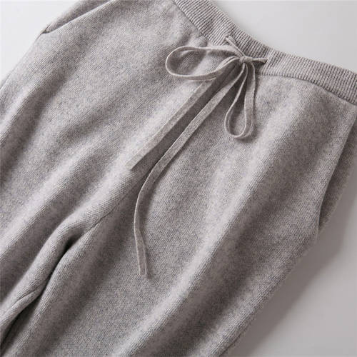 캐시미어 바지 여성 위에 걸쳐 입는 루즈핏 슬림핏 가을 겨울 신제품 신상 플리스 소재 니트 편직 범퍼 두꺼운 캐주얼 얇은 다리 무 배기 바지
