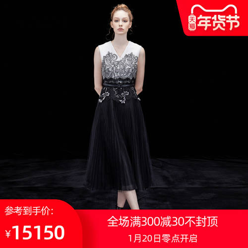 오리 가토 써머 여름용 신상 신형 신모델 컬러매칭 레이스 자수 플리츠 드레스 1C39205765