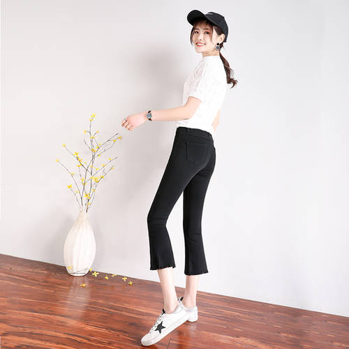하이웨이스트 웨이 라 바지 여덟 분 레깅스 위에 걸쳐 입는  신상 신형 신모델 봄 여름 시즌 얇은 상품 한국판 9 부 바지