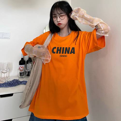 요즘핫템 셀럽 t 셔츠 여성용 여름 ins 요즘핫한  년 신상 한국 스타일 너비 Matsuzaka 제품 상품 슬림핏 상의 반소매 티셔츠 패션 트렌드