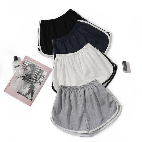 짧은 운동 바지 여성 여름  신상 여성용 위에 걸쳐 입는 화이트 홈 실내 수면 캐주얼 바지 미드 루즈핏 블랙 패션 트렌드