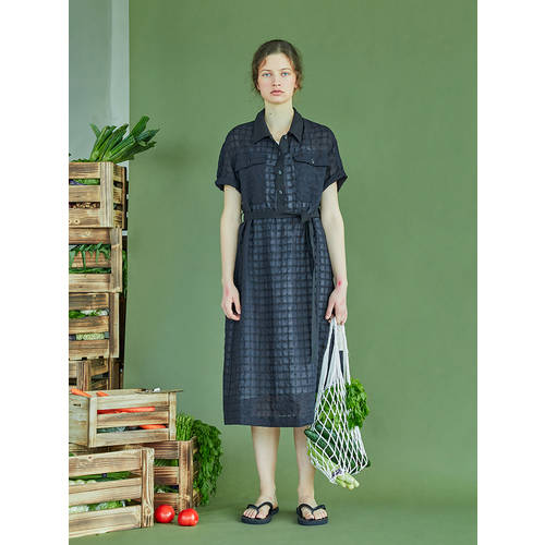 일요일 오리지널 디자인 여성복  여름 지신 제품 상품 반팔 루즈핏 치마 여성면 린넨 셔츠 원피스