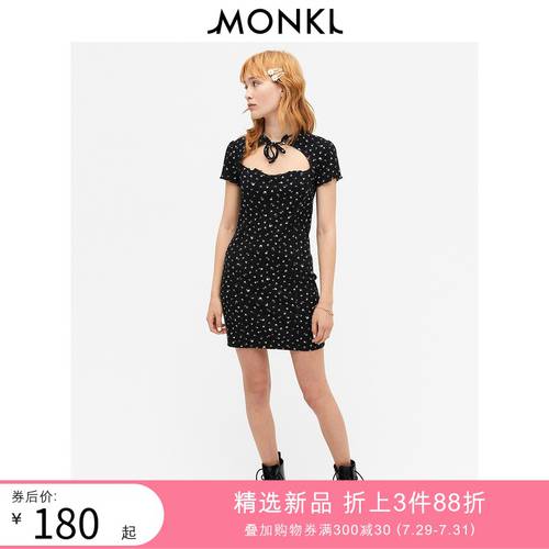 【 아시아 한정 시리즈 】MONKI 써머 여름용 신상 신형 신모델 전면 펀칭 꽃무늬 치파오 원피스 1013399