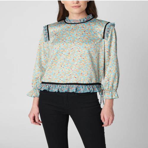 Juicy Couture 여성용 티셔츠 T셔츠 길이 소매 반폴라 하프넥 레이스 짧은 쇼트 컬러 매칭 미국 다이렉트 메일 193426