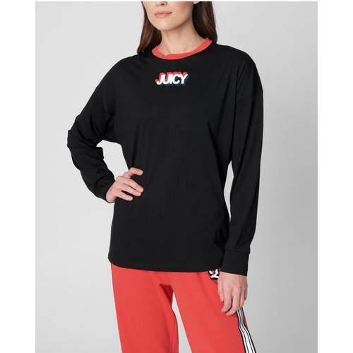 Juicy Couture 여성용 티셔츠 T셔츠 길이 소매 원형 리드 싸움 세슈 용 알파벳 미국 다이렉트 메일 179671