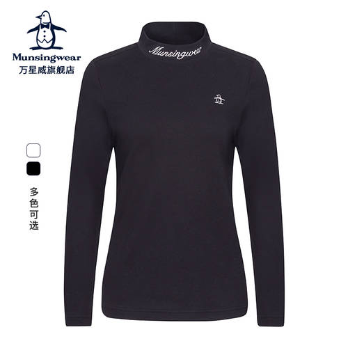 MUNSINGWEAR/ Wanxingwei 여성복 긴 소매 긴팔 티셔츠 T셔츠 봄 가을 새로운 반폴라 하프넥 면 이너 CWLQ103T