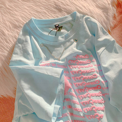 반팔  여름 지신 제품 상품 커플용 루즈핏 t 셔츠 여성용 얇은 상품 유니크 스타일리쉬한 디자인 XIAOZHONG 개성화 슬림핏 상의 티셔츠
