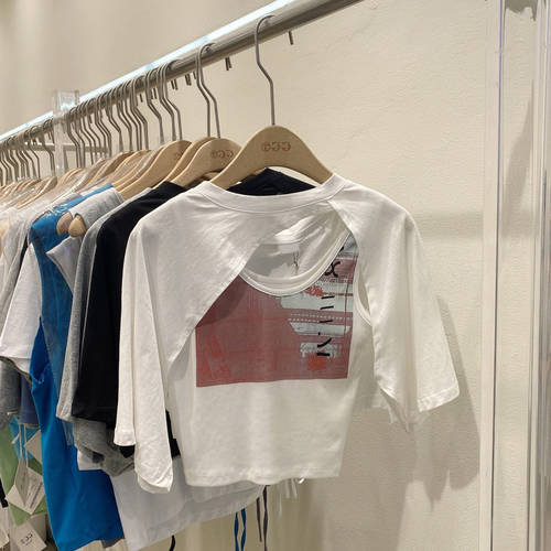 유니크 스타일리쉬한 디자인 짧은 쇼트 민소매 조끼 여성용 여름철 불규칙 숄 케이프 티셔츠 T셔츠 스트랩 올매치 코디하기 쉬운 상의 XIAOZHONG 개성화 투피스