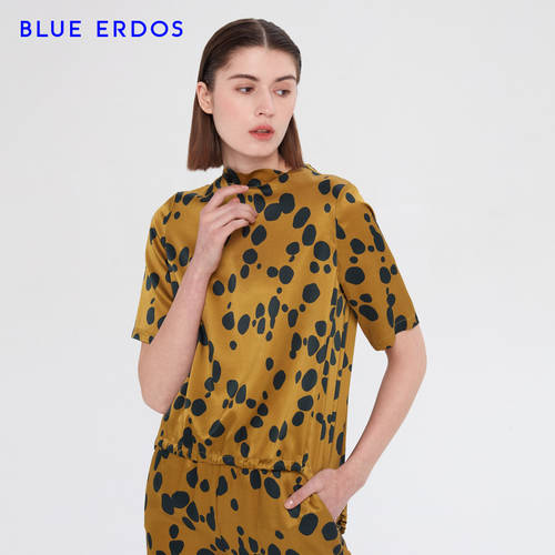 BLUE ERDOS 여성복 프린팅 라운드 넥 캐주얼 편안한 여성용 티셔츠 T셔츠
