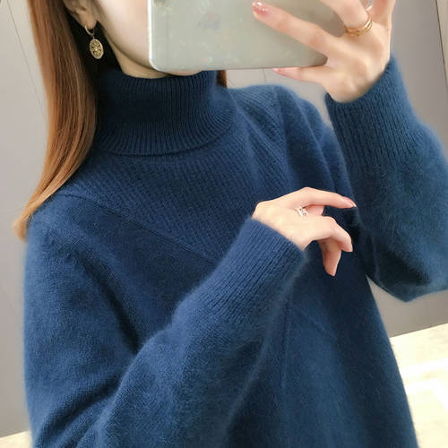 겨울철 폴라넥 터틀넥 목폴라 맨투맨 니트 여성 스웨터 루즈핏  가을 겨울 신상 한국 스타일 내부 베이스 셔츠 플러스 두꺼운