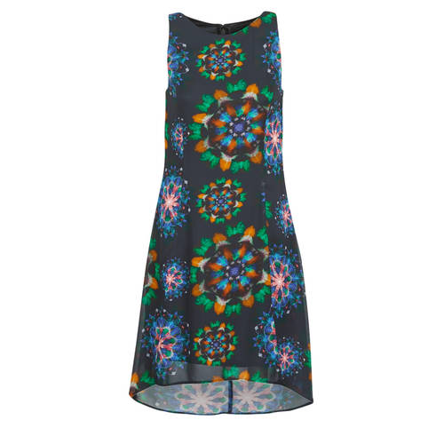 Desigual 여성용 가스 고급 드레스 밴딩 꽃무늬 민소매 짧은 치마 여름 상품 화려한 20SWVW30-2000