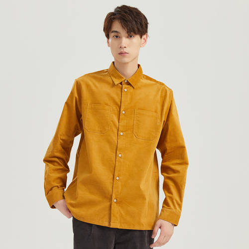 METERS/BONWE 롱 소매 셔츠 남성용  신제품 신상 가을 한국판 올매치 심플 코듀로이 신사용 남성용 셔츠 패션 트랜드