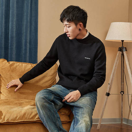 TONLION  가을 겨울 신제품 신상 스웨터 니트 남성용 루즈핏 한국 스타일 유행 트렌드 단색 니트 학생용 위에 걸쳐 입는 범퍼 두꺼운 상의