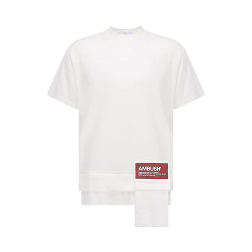 ambush 봄 여름 다색 순면 밑단 아랫단 개성있는 LOGO 라운드 넥 남여공용 착장 상품 반팔 티셔츠 T셔츠