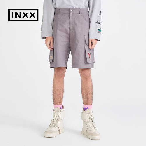 INXX Jeremy 시리즈 트렌디 유행 브랜드 여름 신상 커플 자수 멀티 포켓 파우치 우븐 반바지 숏팬츠 남녀공용 상품