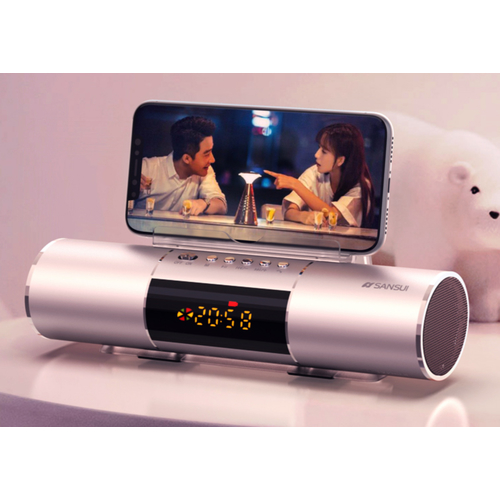 스마트폰 3D 스테레오 휴대폰 FM 라디오 스피커 핸드폰거치대 블루투스 시계